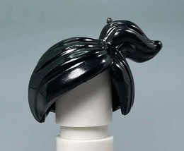 Black Hair Side Pony Tail Piece For Minifigure Fast Shipping - $3.24