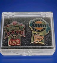 Lot of 2 NFL Football Super Bowl XXVIII Lay&#39;s Wavy Lays Collectible Pins - $13.96