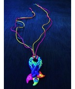 Magic Mushrooms Halskette GLOW IN UV Neon Psy Festival Goa Psychedelic... - $18.51