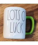 Rae Dunn Artisan Collection by Magenta ~ Green White ~ &quot;Lots O&#39; Luck&quot; Mug - $30.00
