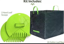 Leaf Claws with Hand Rake Scoops, 2 Bags 26 Gallon Foldable Bag, Ergonom... - $14.73