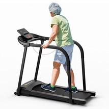 2.5 HP Walking Treadmill with Long Handrails for Seniors-Black - $541.99