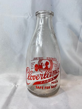 Vtg Cloverland Farms Dairy One Quart Bottle Safe For Baby Scientific Control - £23.70 GBP