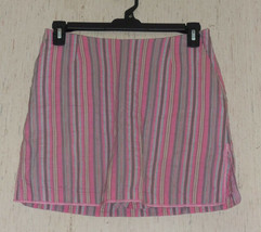 Excellent Womens Golftini Pink Striped Skort W/ Pockets Size 6 Made In U.S.A. - £20.25 GBP
