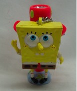 SPONGEBOB SQUAREPANTS FLASHLIGHT 3&quot; Plastic KEYCHAIN CLIP - $20.37 CAD