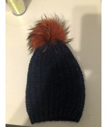 New Echo Chunky Knit Blue Beanie Cap With Pom￼ - £17.12 GBP