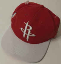 Houston Rockets NBA Sewn Red Gray adidas Throwbacks Baseball Cap Hat One Size - £8.06 GBP