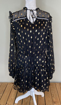lovecolette NWOT women’s polka dot tie neck dress Size S Black Gold E8 - £9.45 GBP