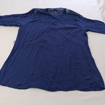 Dolled Up By Fang Women's Blue 3/4 Sleeve Button Shirt Size 1XL Chest 40" image 10