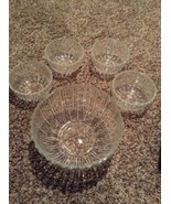 5 Piece Crystal Salad Bowl Set - Made in Italy - $14.73