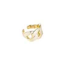 925 Sterling Silver Heavy Chain Gold-Plated Adjustable Ring for Women (gold) - £25.10 GBP