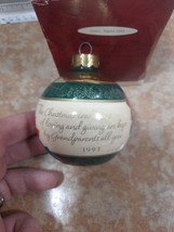 Hallmark Keepsake “Grandparents” 1993 Christmas Tree Ornament Vintage - £4.84 GBP