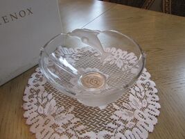 Lenox 08068 Fine Crystal Dolphin Bowl 9.25&quot; Tagged &amp; Signed Boxed - $348.42 MXN