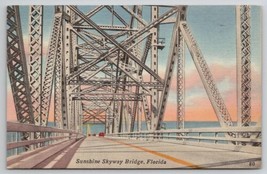 Sunshine Skyway Bridge Main Span Florida 1957 To Chester VT Postcard B42 - £5.45 GBP