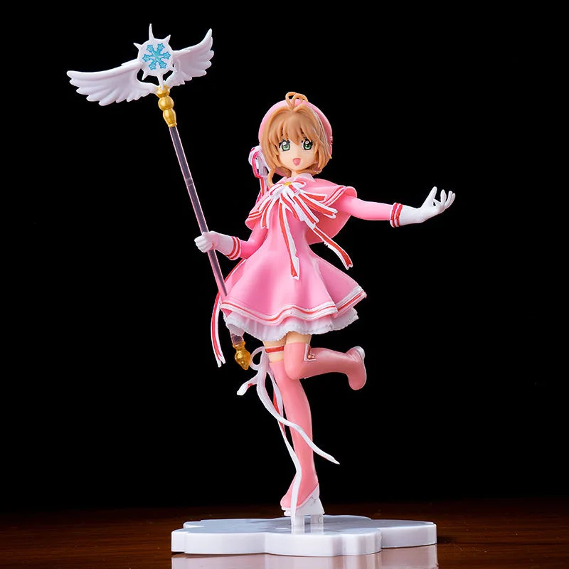 17CM 2023 New Anime Card Captor Kinomoto Pink Sakura Kawaii Action Figur... - £11.59 GBP