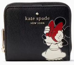 Kate Spade Minnie Mouse Zip Around Black Wallet Disney K9326 NWT $159 Retail - £51.41 GBP