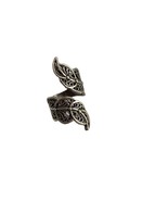 Twisted Silver Plated Brass Leaf Ring Filigree Ornate Size 7 - £9.43 GBP