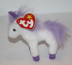 Ty Teenie Beanie Fable Unicorn 4&quot; White Purple Plush McDonalds Tag 2009 ... - $128.92 MXN