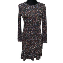 Banana Republic Colorful Abstract Floral Ruffle Flare Hem Cottagecore Dress 6 - £30.61 GBP