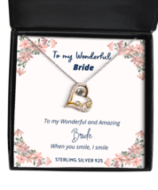 To my Bride, when you smile, I smile - Love Dancing Necklace. Model 64037  - £31.65 GBP