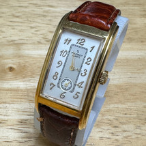 Vintage Women Quartz Watch Women Long Curved Small Second Gold Tone New Battery - £26.03 GBP