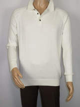Men's Sweater Knit By BRANGO Turkey Polo Neck Cotton Blend 21228 White image 10