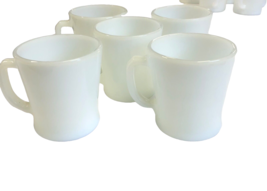 5 Vintage Fire King White Milk Glass Coffee Mug Tea Cup Anchor Hocking D... - $54.11