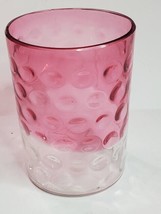 Victorian Art Glass Tumbler Reverse Thumbprint Cranberry to clear 1890s - £10.23 GBP