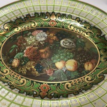 Daher Decorated Ware Floral Fruit Metal Bowl Tray Tin Wall decor England Vintage - £10.89 GBP
