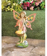 Pink Fairy Garden Decor Solar Statue - $25.34
