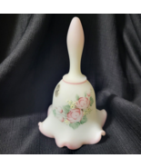 Fenton Rose Garden Burmese Satin Glass Pink Ruffled Edge Hand Painted by... - $53.86 CAD