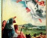 Angel Appare Unto Vincastro Agrifoglio Campane Natale Dorato Goffrato 1910s - £5.37 GBP