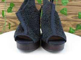 Lucky Brand Size 7.5 M Women Sandal Slingback Black Fabric Rezdah2 - £15.46 GBP
