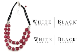 White House Black Market Red simulated bead Necklace New - £19.78 GBP