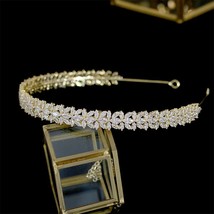 Elegant bride CZ hair accessories ladies luxury crystal crown wedding headband h - £74.94 GBP