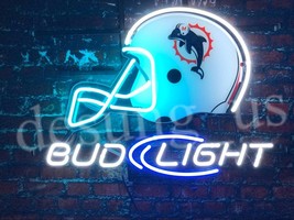 New Miami Dolphins Bud Light Helmet Neon Sign 24&quot;x20&quot; - £199.37 GBP