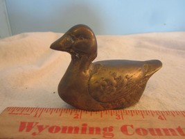 Vintage Ornate Brass Metal Miniature Swimming DUCK/GOOSE / 3 &quot; - £11.50 GBP