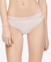 Calvin Klein Womens Striped Waist Thong Underwear, X-Large, Precious Pink - $13.37