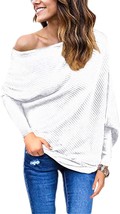 Off Shoulder Sleeve Loose Sweater - £43.66 GBP