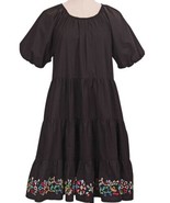 Johnny Was Amanza Black Eyelet Short Sleeve Tiered Dress Women&#39;s Size Me... - £152.95 GBP