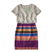 NWT Anthropologie Weston Carolina in Plum Stripe Overlay Sheath Dress 2P Petite - £34.62 GBP