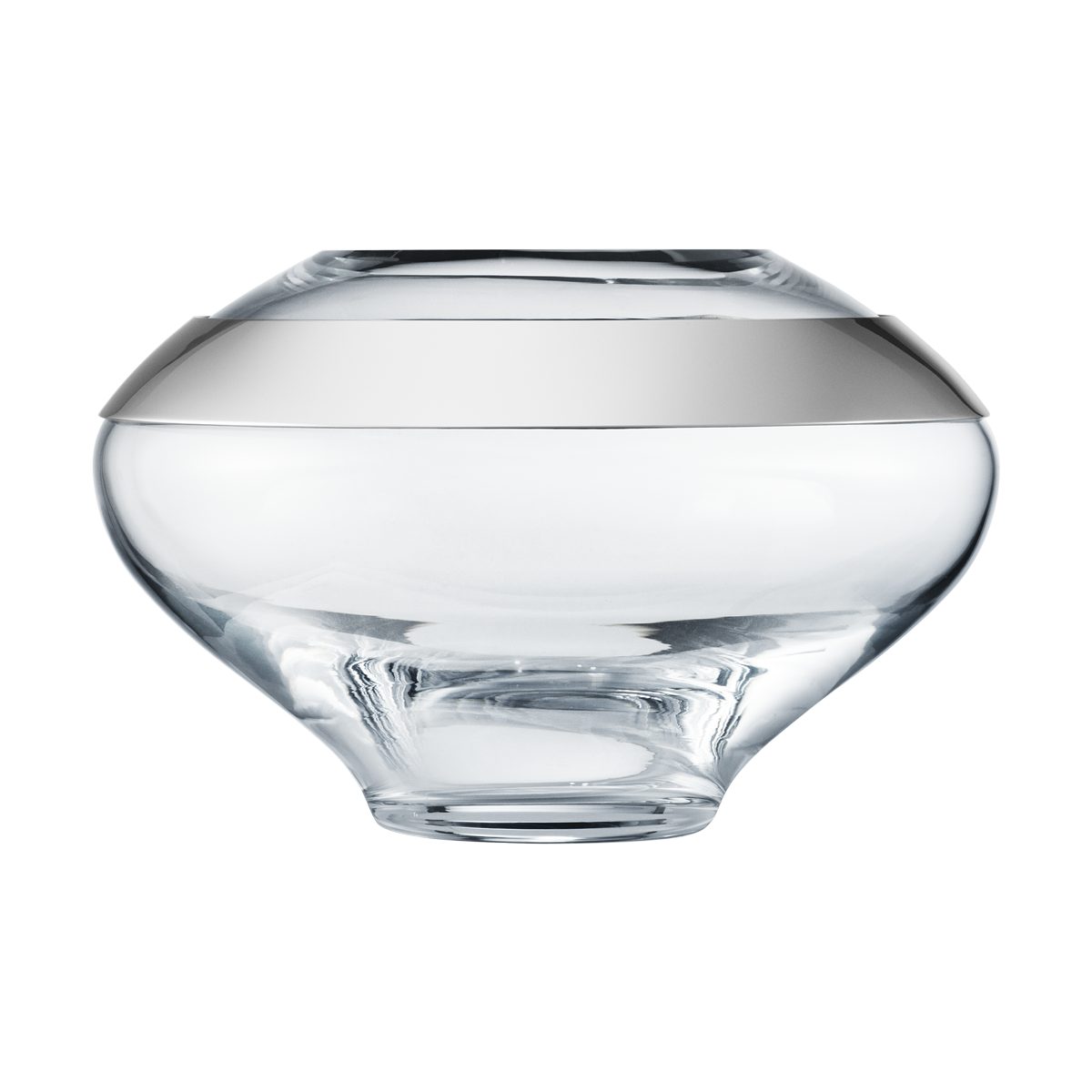 Duo by Georg Jensen Stainless Steel and Mouth Blown Glass Vase Small - New - $117.81