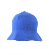 Vintage 80s Streetwear Blank Wool Bucket Hat Cap Royal Blue Womens Size M/L - $38.56
