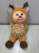 Cabbage Patch Kids Cuties #37 Sage Deer small plush doll in costume pink bow - $9.89