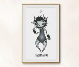 Sagittarius cross stitch zodiac sign pdf chart - Funny Imp cross stitch chart - £5.34 GBP