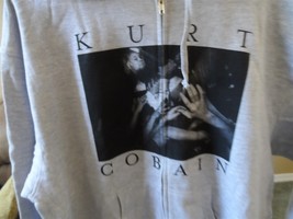 KURT COBAIN - Full Zip Up Gray Hoodie w/ Drawstring ~BRAND NEW~ XXL - $39.60