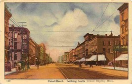Canal Street Looking North Grand Rapids Michigan 1911 postcard - £5.07 GBP