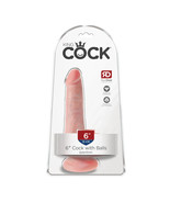 King Cock 6&quot; Cock With Balls Flesh - $28.13