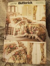 BUTTERICK Pattern 6370 Duvet Cover, Dust Ruffle, Pillows, Drapes Uncut - $7.27