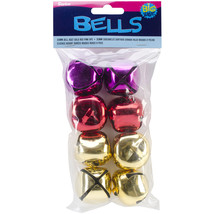 Jingle Bells 35mm Gold and Red and Pink - $20.38